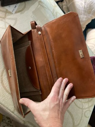 Bolso bandolera piel marrón