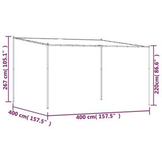 vidaXL Cenador de acero y tela blanco 4x4 180 g/m2