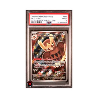 Noctowl Pokemon Center #141 PSA9 Stellar Crown ENG