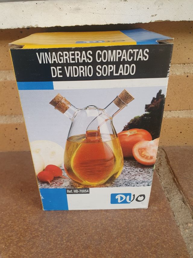 Vinagrera doble vidrio soplado