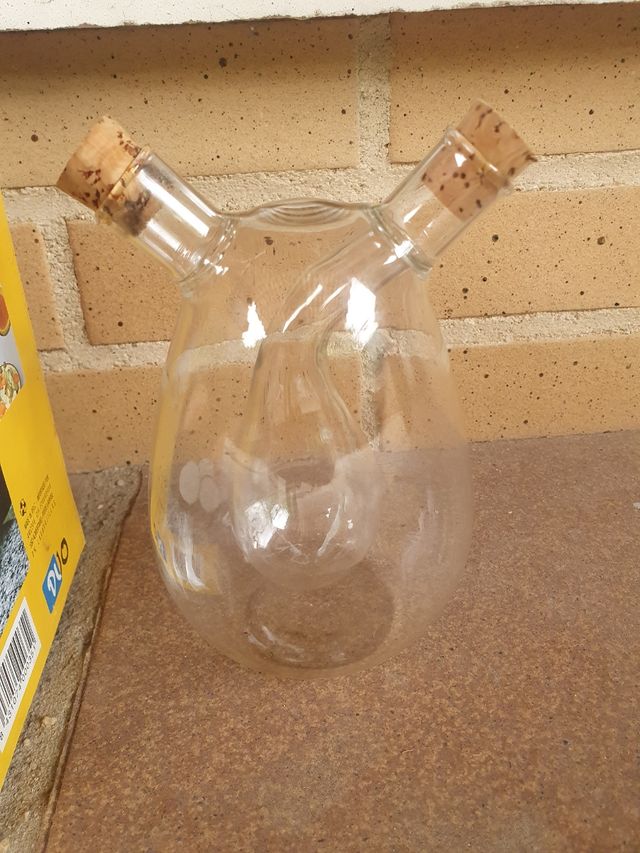 Vinagrera doble vidrio soplado