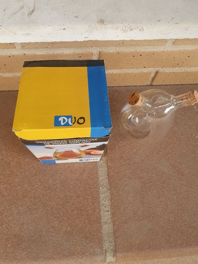 Vinagrera doble vidrio soplado