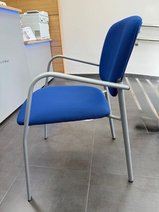1 sillas oficina azul - metal