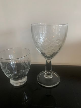 Copas y vasos cristal (18 piezas)