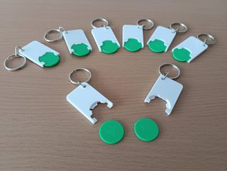Lote pack reventa 19 llaveros moneda carro compra