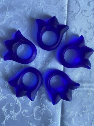 5 Portatovaglioli Vetro Blu - Altare