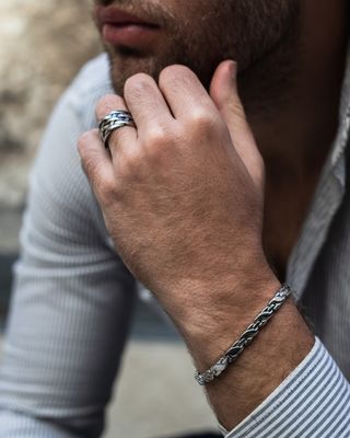 Pulsera hombre acero quirúrgico – diseño trenzado