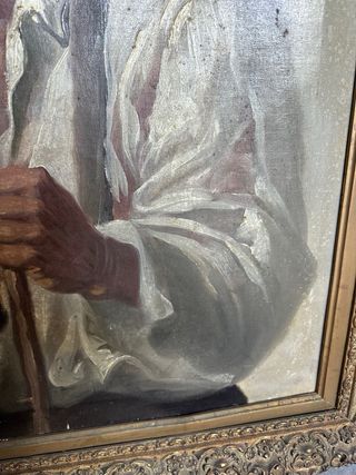 Pintura antigua: anciano, óleo sobre lienzo oferta