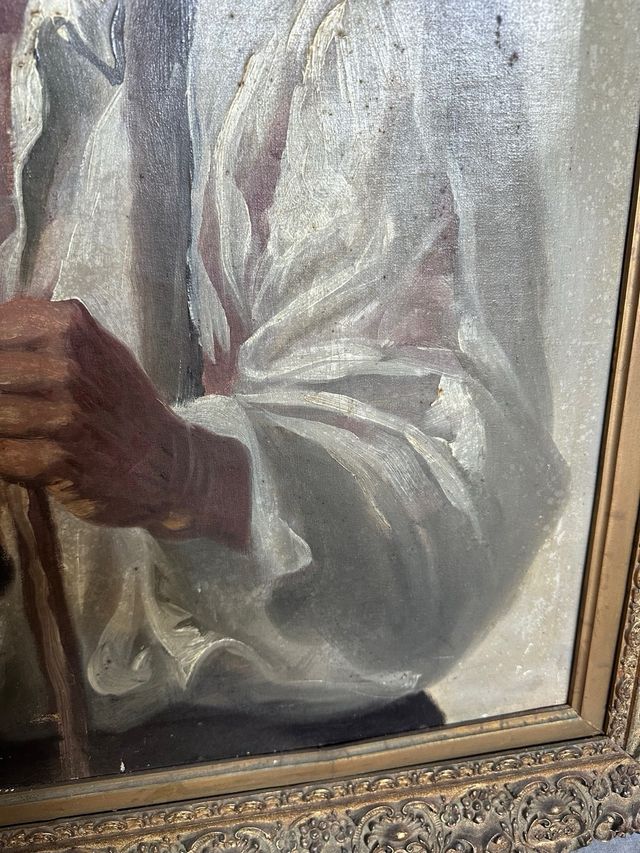 Pintura antigua: anciano, óleo sobre lienzo oferta