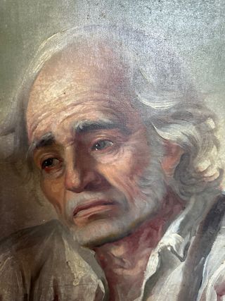 Pintura antigua: anciano, óleo sobre lienzo oferta