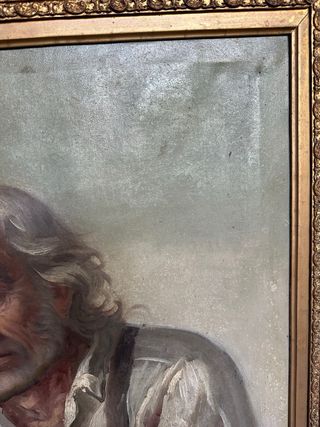 Pintura antigua: anciano, óleo sobre lienzo oferta