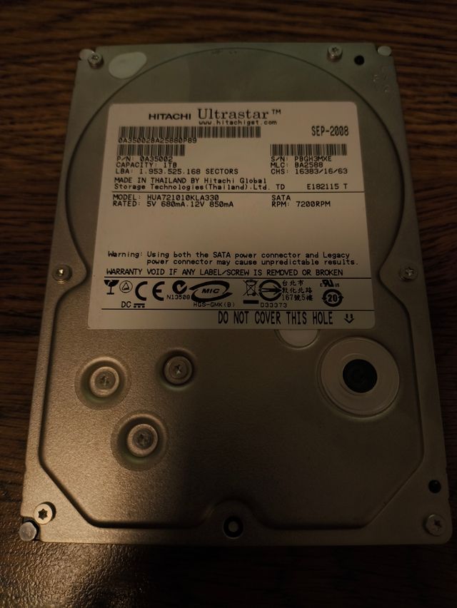 Hitachi Ultrastar HDD 1TB SATA