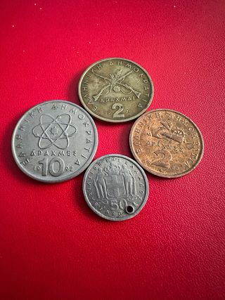Monedas: 4 monedas de Grecia