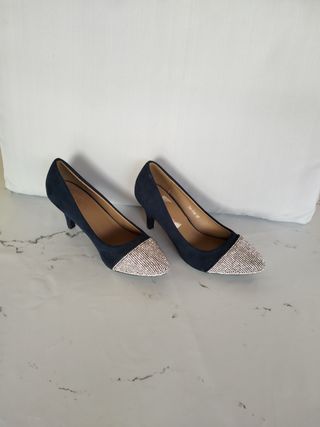 Tacones azul marino mujer, talla 37
