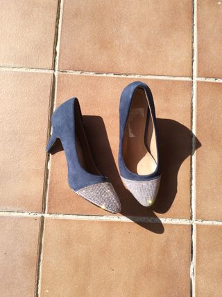 Tacones azul marino mujer, talla 37