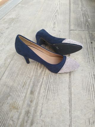 Tacones azul marino mujer, talla 37