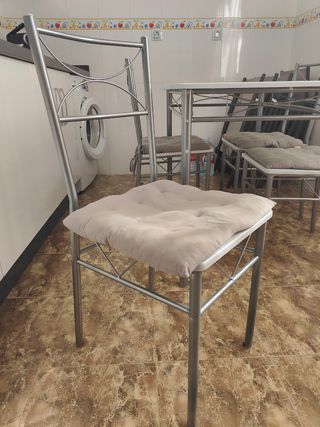 Mesa cocina 4 sillas metal blanco