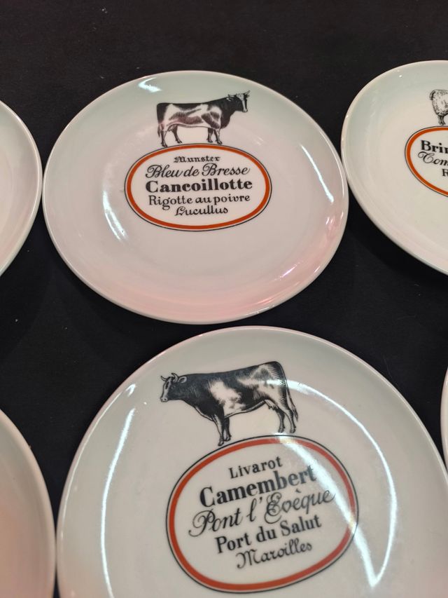 6 Platos quesos Francia - Porcelana