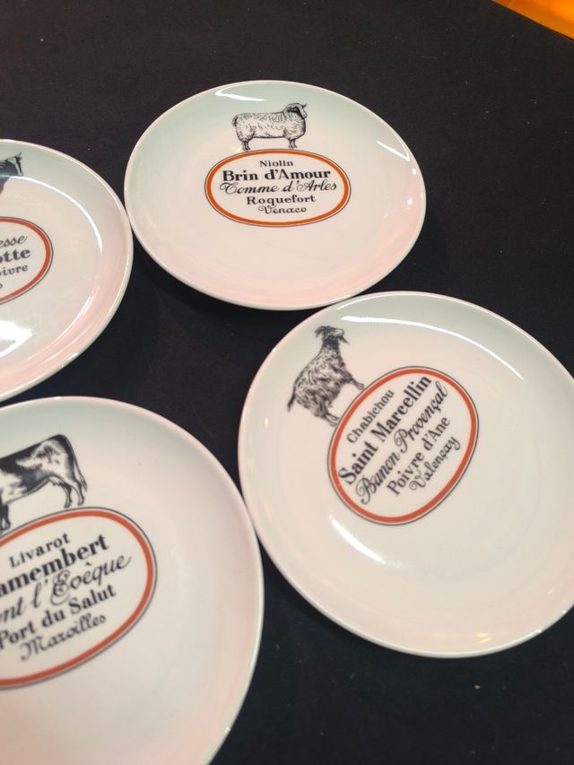6 Platos quesos Francia - Porcelana