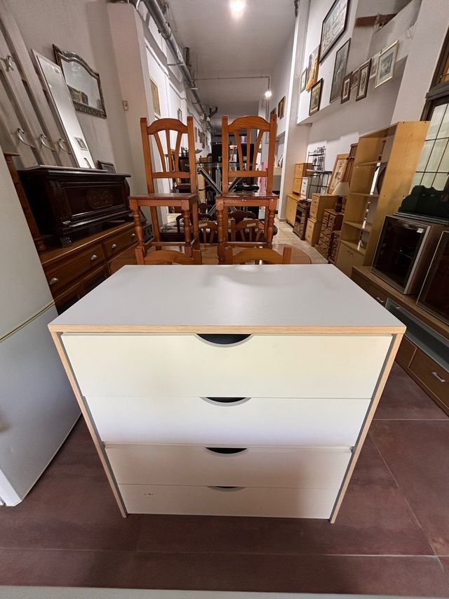 Cómoda 3 cajones - Blanco/Beige