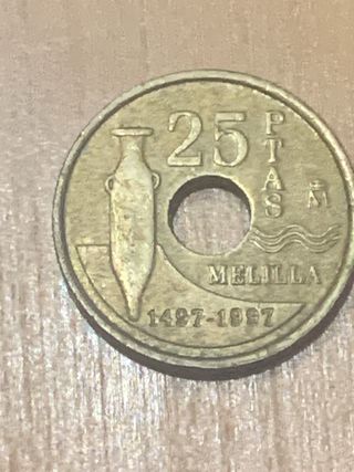 2 Monedas 25 Ptas Melilla & España
10000 la unidad