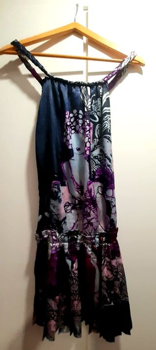Vestido raso multicolor