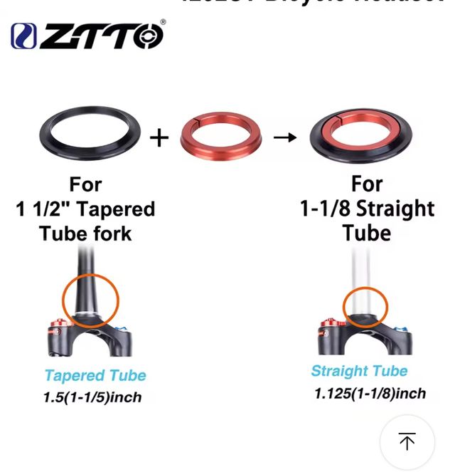 Adaptador Horquilla tapered a 1 1/8