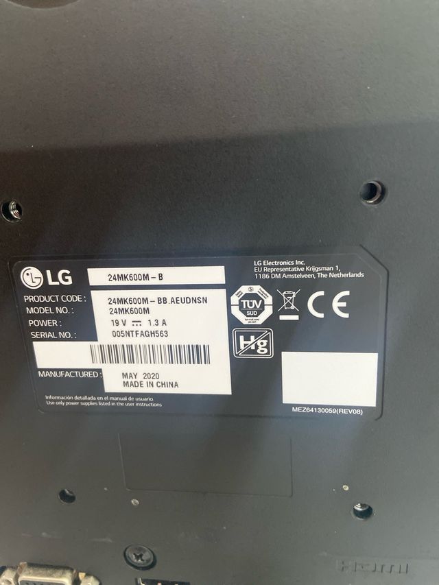 Monitor LG de 24 pulgadas Resolucion FHD, HDMI