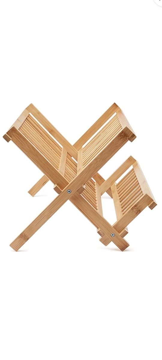 Escurreplatos plegable bambú