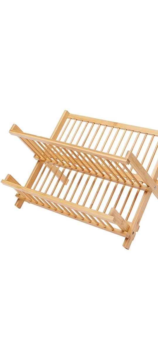 Escurreplatos plegable bambú