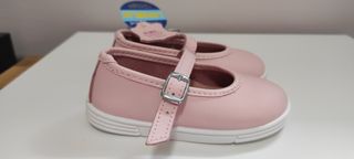 Sandalias Piel Rosa niña 21