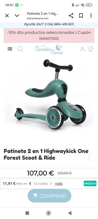 Patinete 2 en 1 Highwaykick One