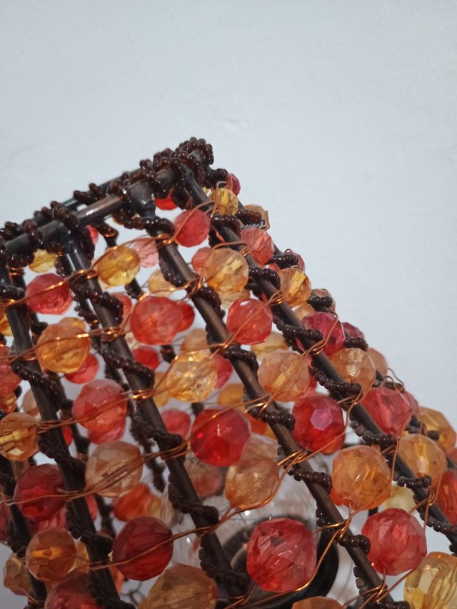 Lampara colgante + pantalla rojo y naranja