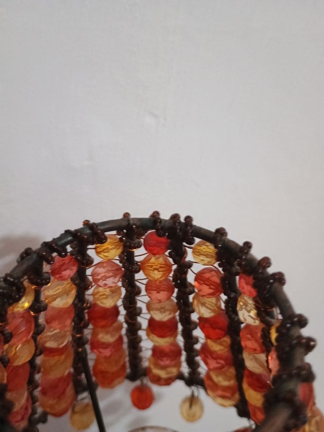 Lampara colgante + pantalla rojo y naranja