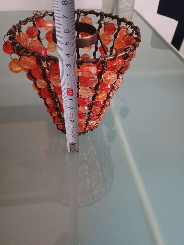 Lampara colgante + pantalla rojo y naranja