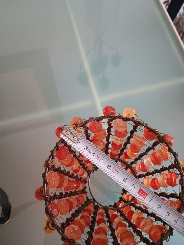 Lampara colgante + pantalla rojo y naranja