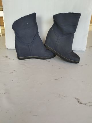 Botines de cuña oculta, azul marino, talla 38