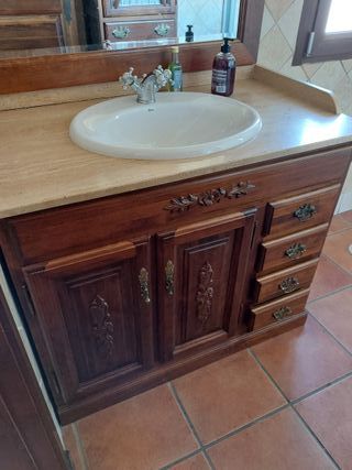 Mueble baño madera maciza