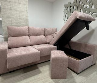 Sofá cama chaise longue rosa