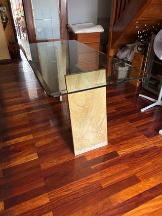 Mesa cristal comedor + mesa baja