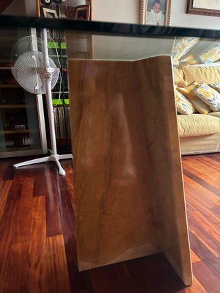 Mesa cristal comedor + mesa baja