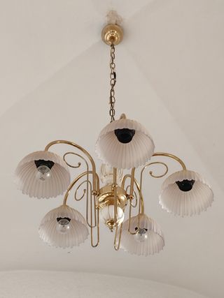 Lámpara vintage 5 luces dorada