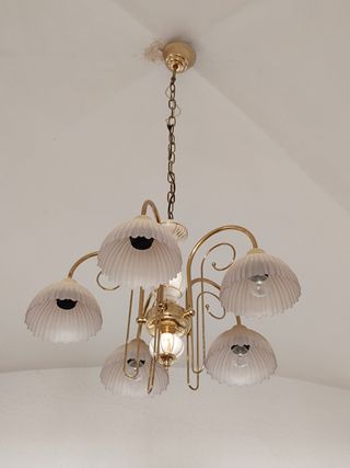 Lámpara vintage 5 luces dorada