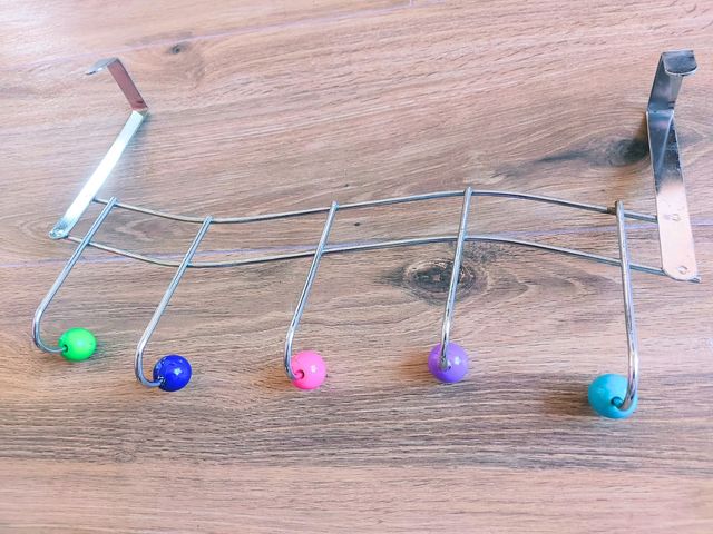 Perchero puerta 5 ganchos metal