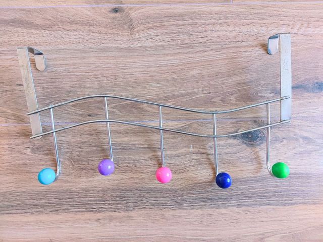 Perchero puerta 5 ganchos metal