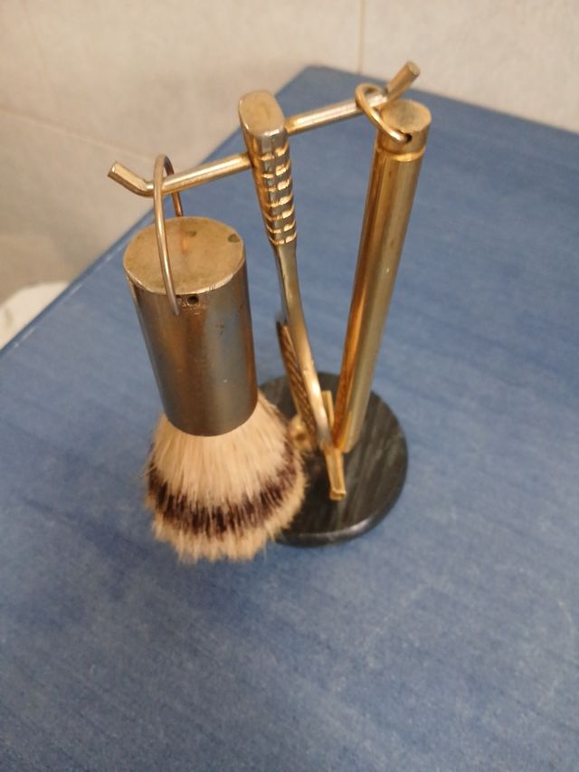 Set da barba vintage oro/argento