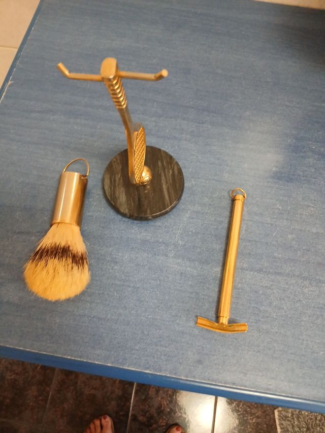 Set da barba vintage oro/argento