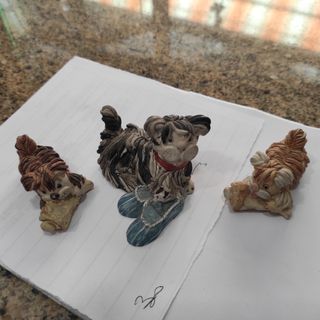3 cagnolini vintage in ceramica