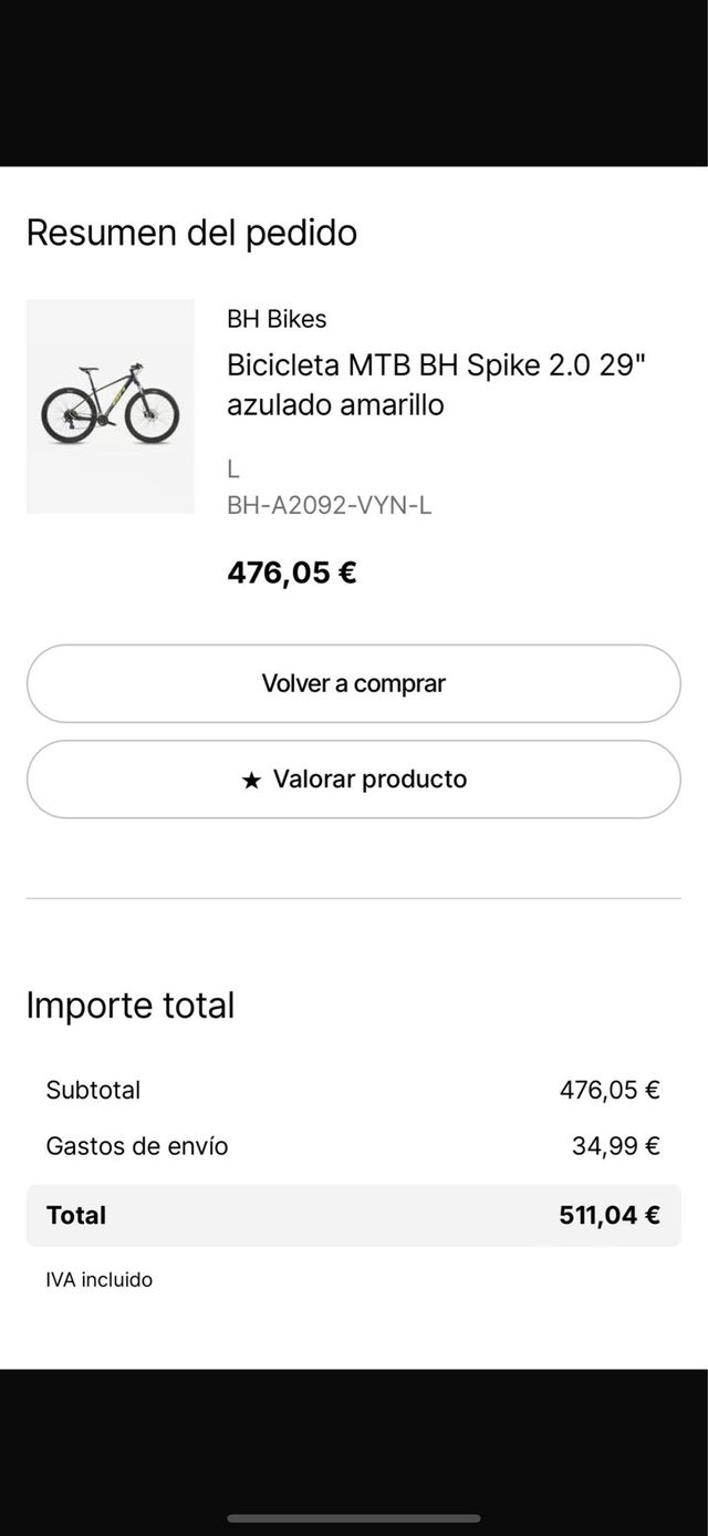 Bicicleta BH aluminio montaña