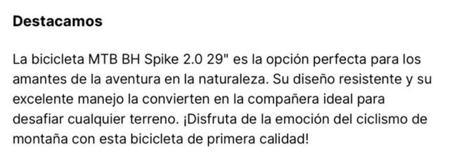 Bicicleta BH aluminio montaña